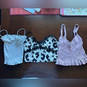 Trendy Crop Tops Trio - Black and White, Pink, White